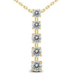 1 1/2 Carat TW Diamond Journey Pendant in 14K Yellow Gold