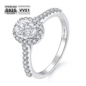 1.0 Carats VVS1 Moissanite Rings for Women