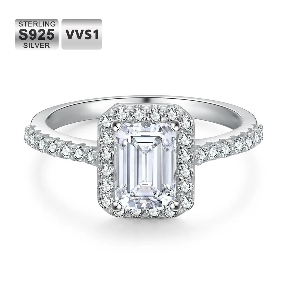 1.0 Carats VVS1 Moissanite Rings for Women