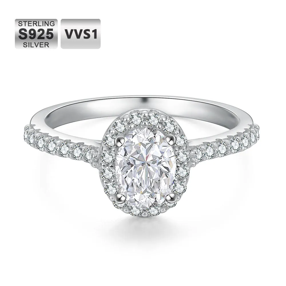 1.0 Carats VVS1 Moissanite Rings for Women