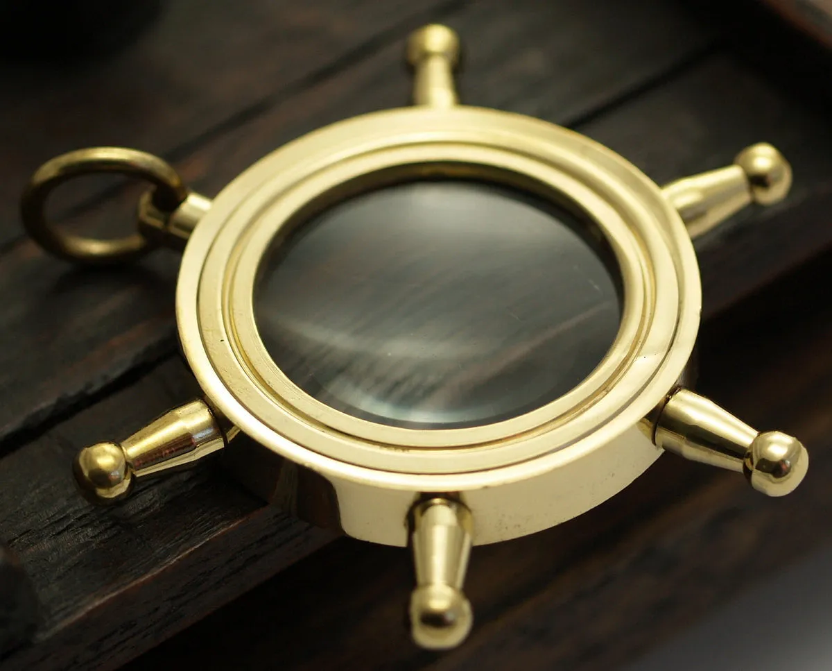 10 Solid Brass Wheel Magnify Glass