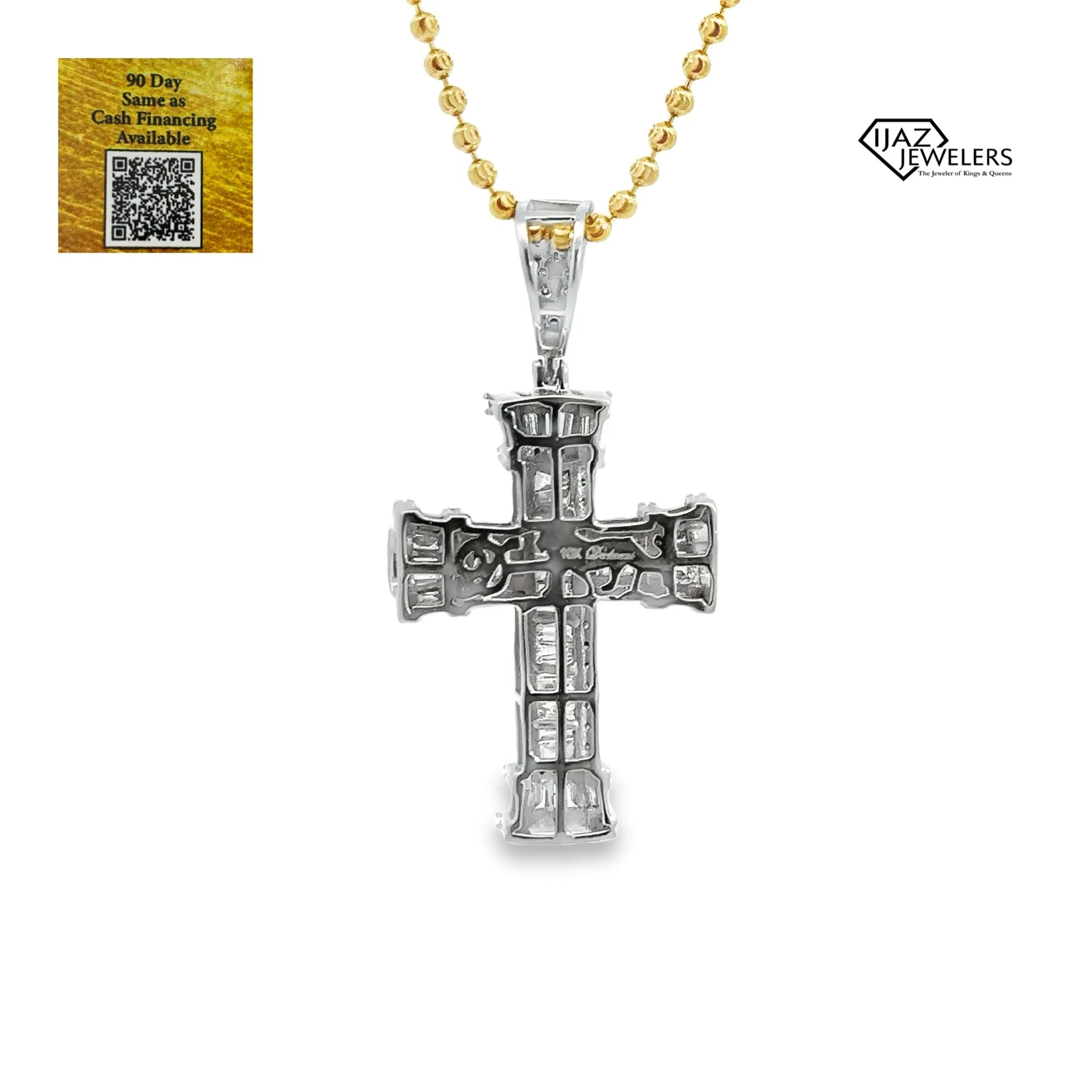 10K White Gold1.75 CTW Diamond Cross Charm