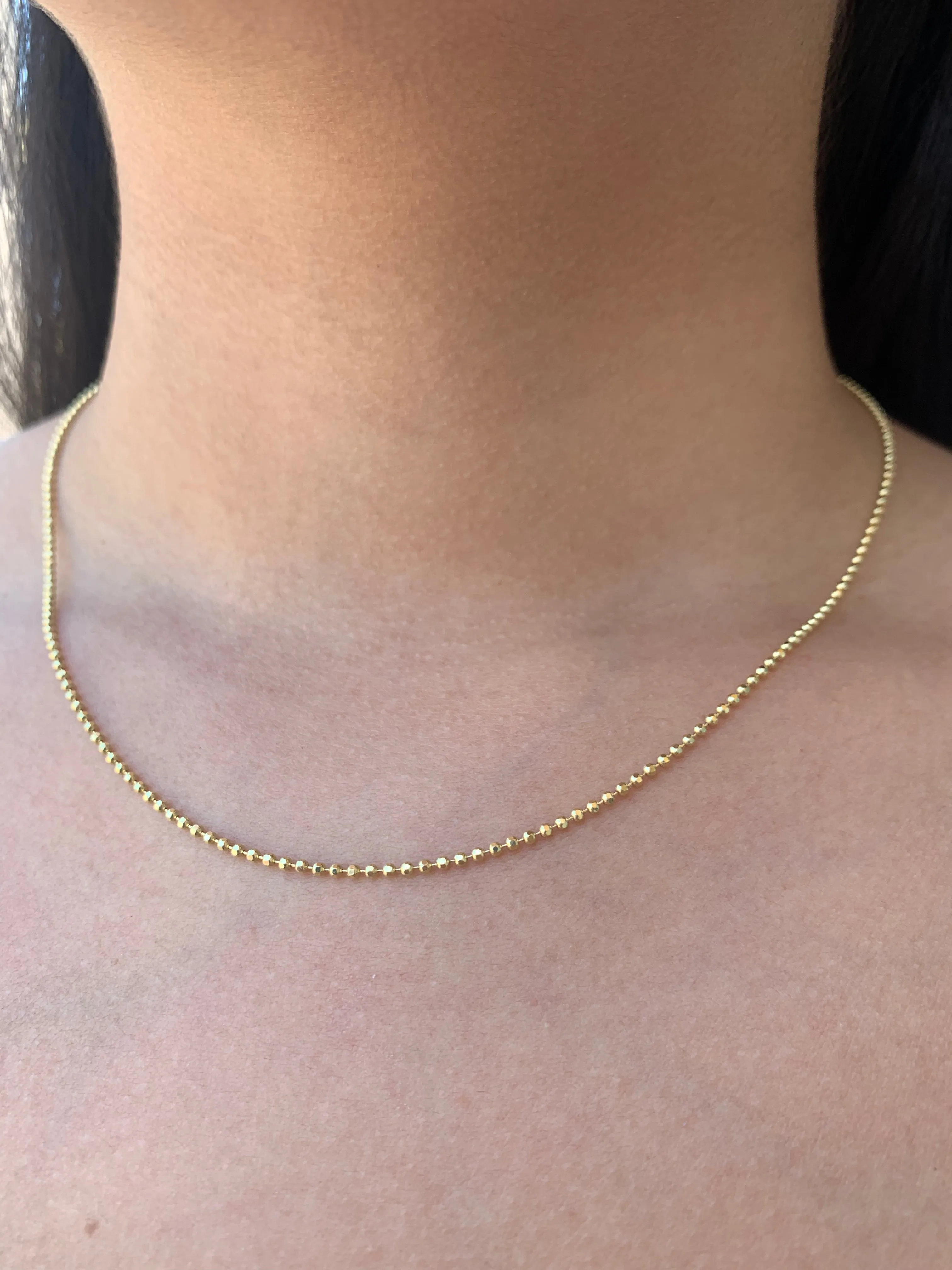 14k Gold Ball Chain Necklace