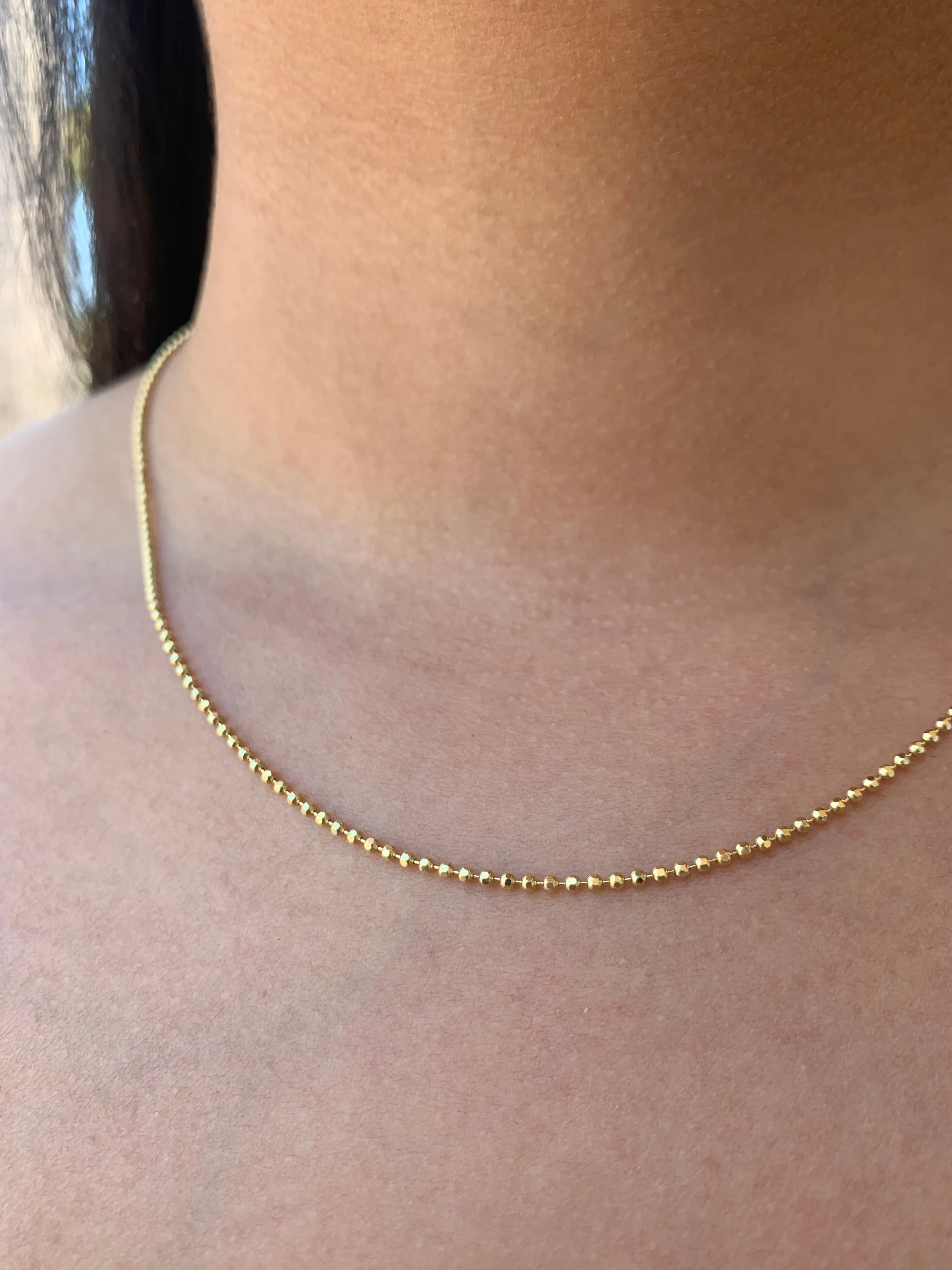 14k Gold Ball Chain Necklace