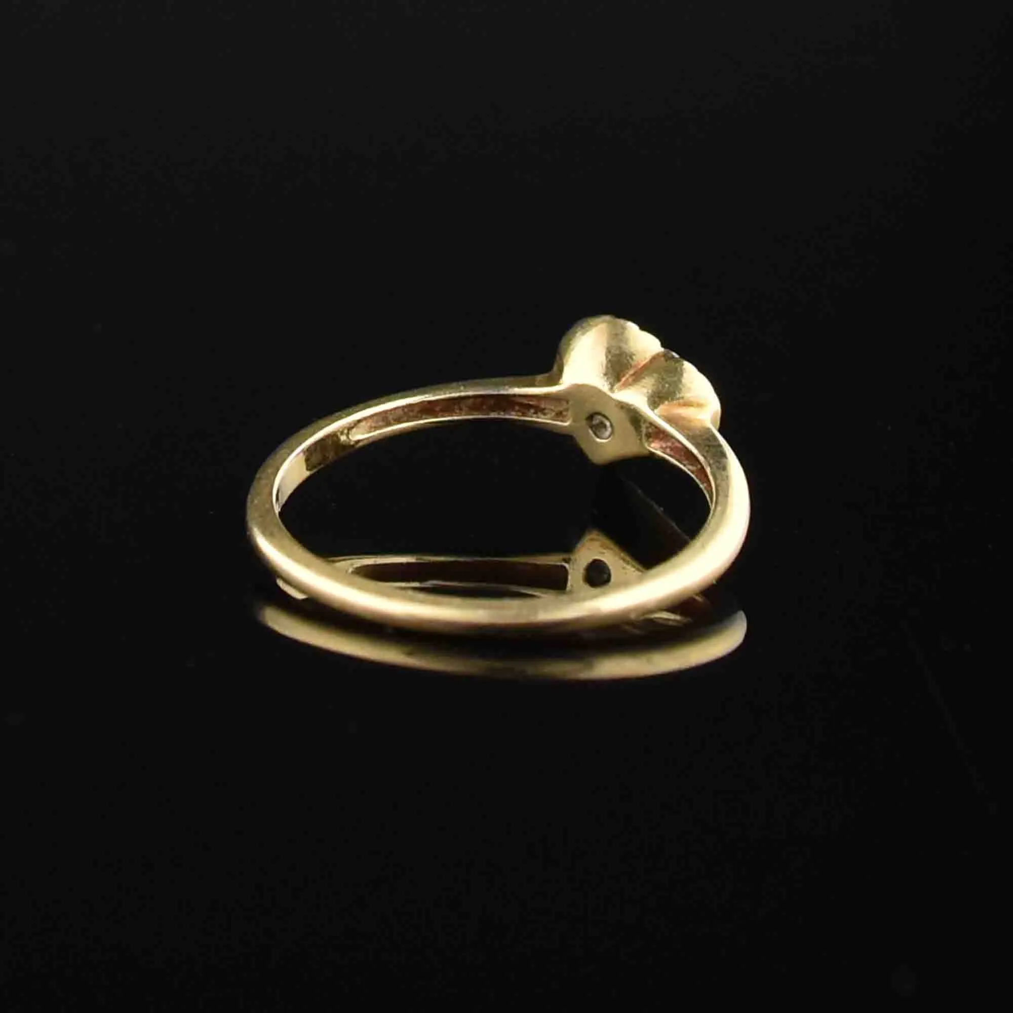 14K Gold Diamond Heart Engagement Ring, Sz 5.75