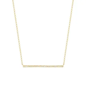 14k Gold Diamond Pavé Bar Necklace