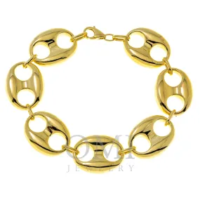 14K GOLD PUFF CHAIN BRACELET