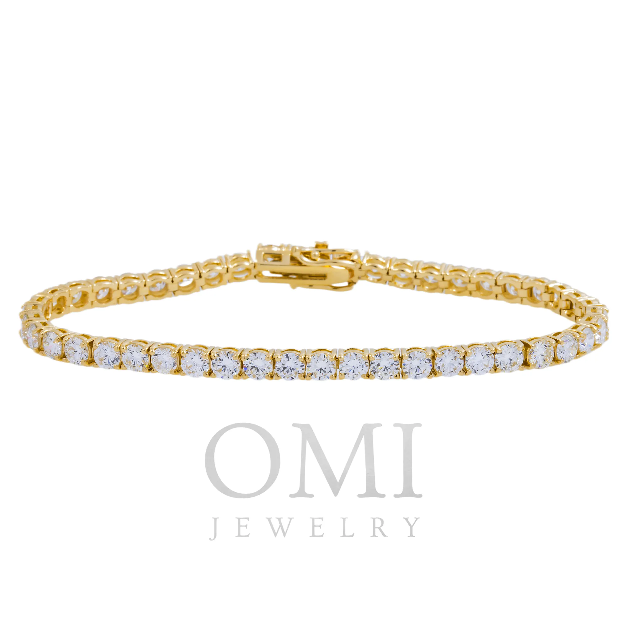 14K GOLD ROUND DIAMONDS TENNIS BRACELET 10.52 CT