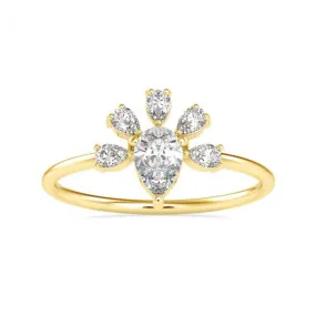 14K Solid Gold/ Moissanite Engagement Ring