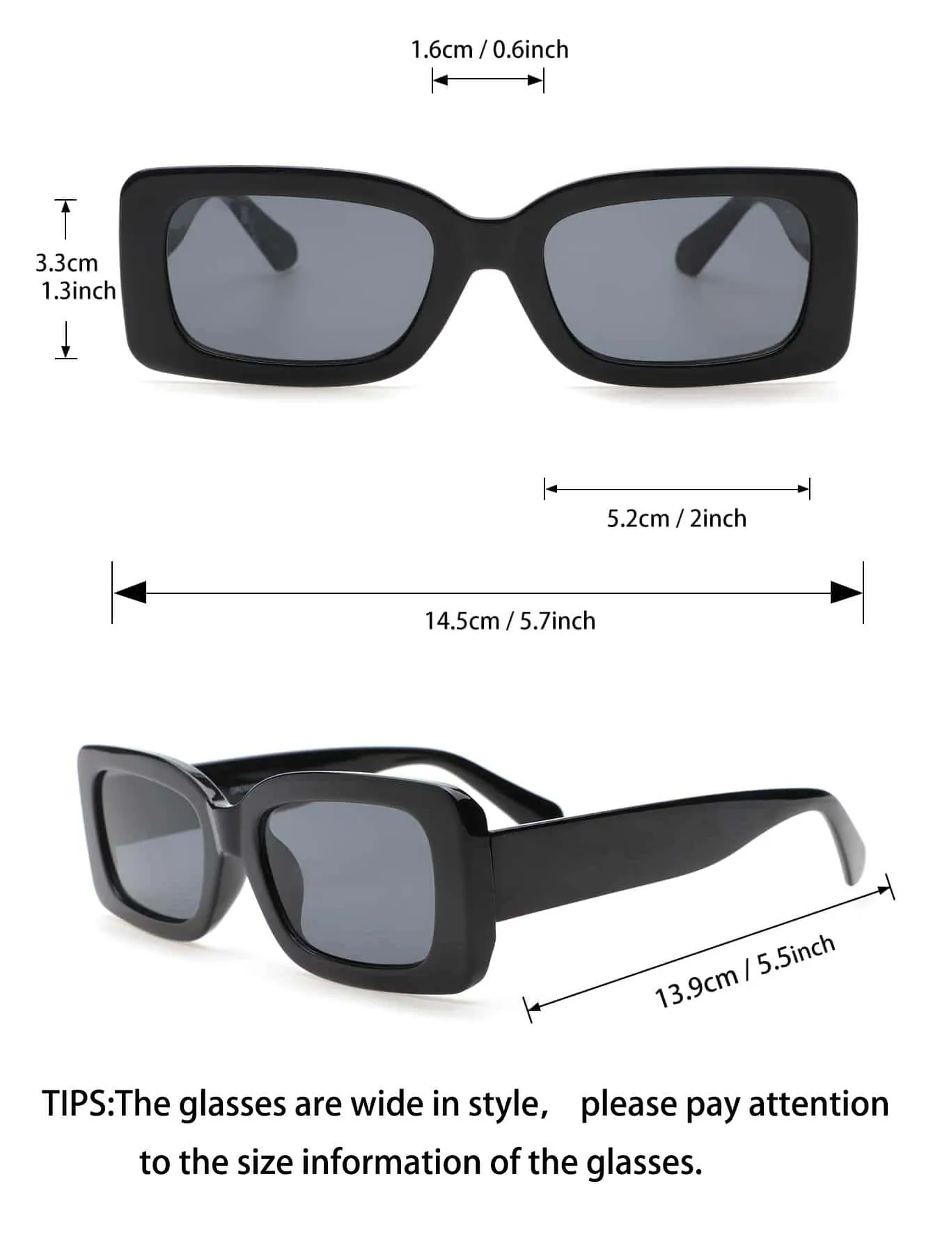 1pair Square Frame Sunglasses