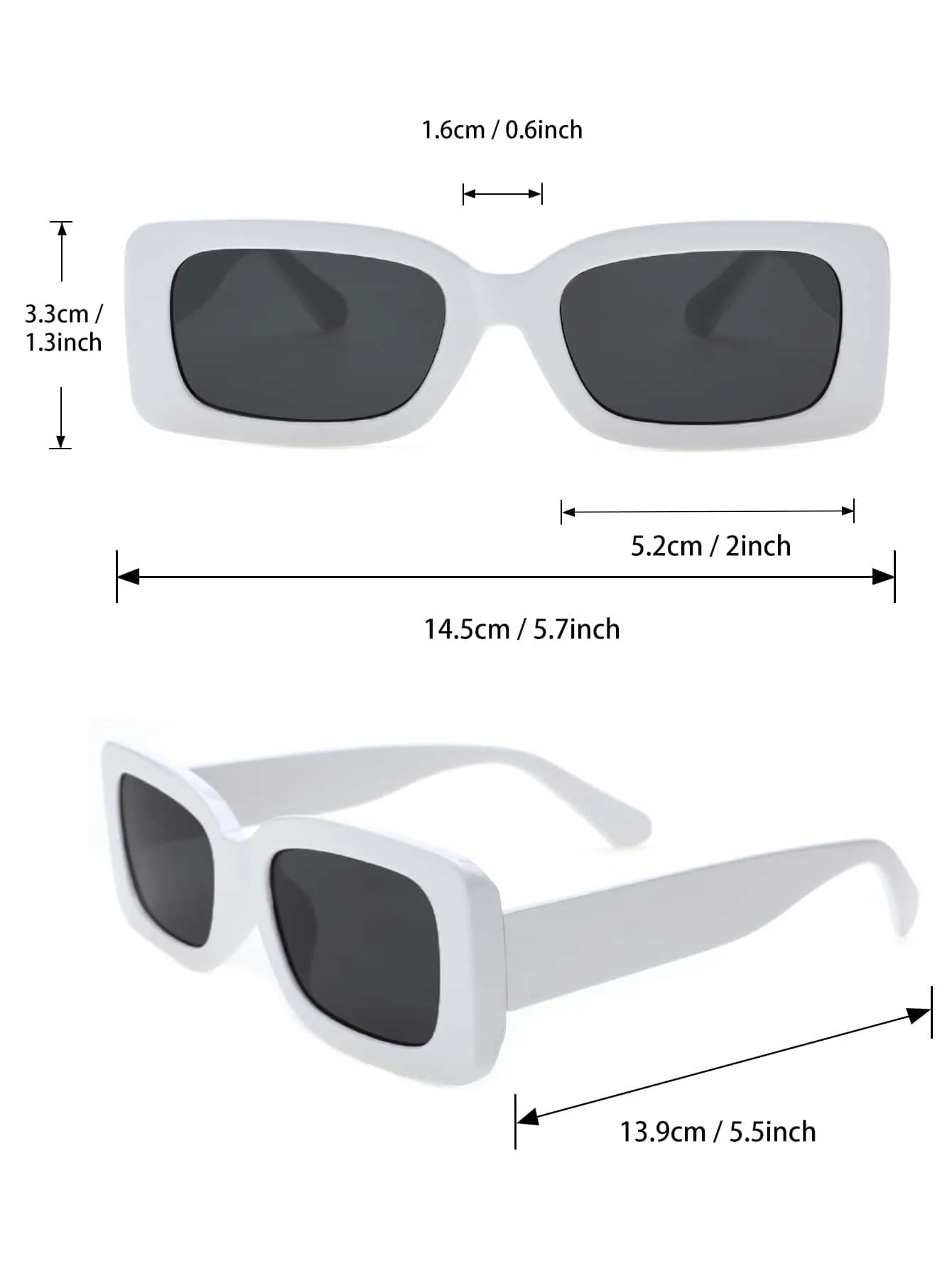 1pair Square Frame Sunglasses