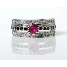 3 Layered Rose Studded Zircon Ring (925 Sterling Silver)