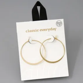 35 MM Flattened Hoop Earrings