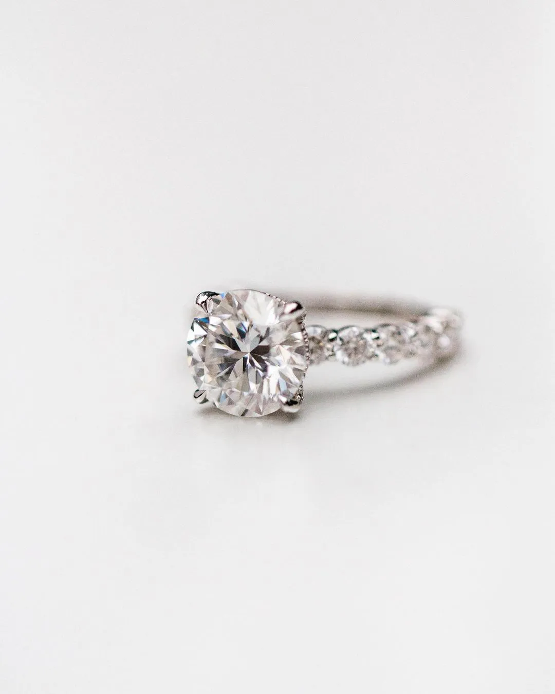 3.5CT Round Cut Moissanite Ring, Round Solitaire Engagement Ring