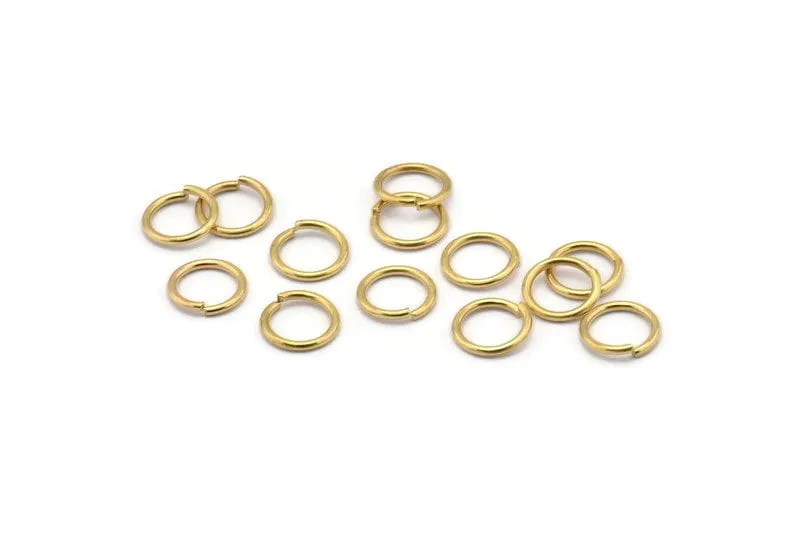 8mm Jump Ring - 100 Raw Brass Jump Rings (8mm) A0369