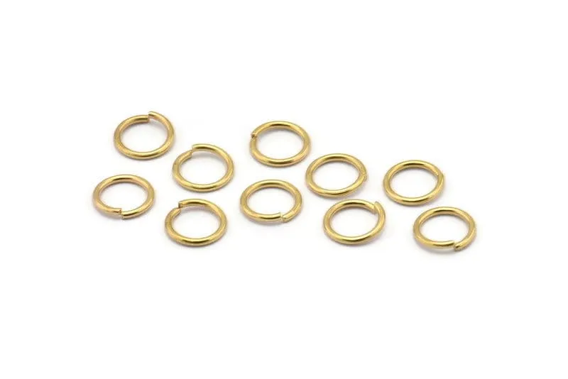 8mm Jump Ring - 100 Raw Brass Jump Rings (8mm) A0369