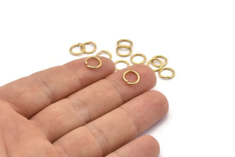 8mm Jump Ring - 100 Raw Brass Jump Rings (8mm) A0369