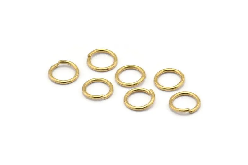 8mm Jump Ring - 100 Raw Brass Jump Rings (8mm) A0369