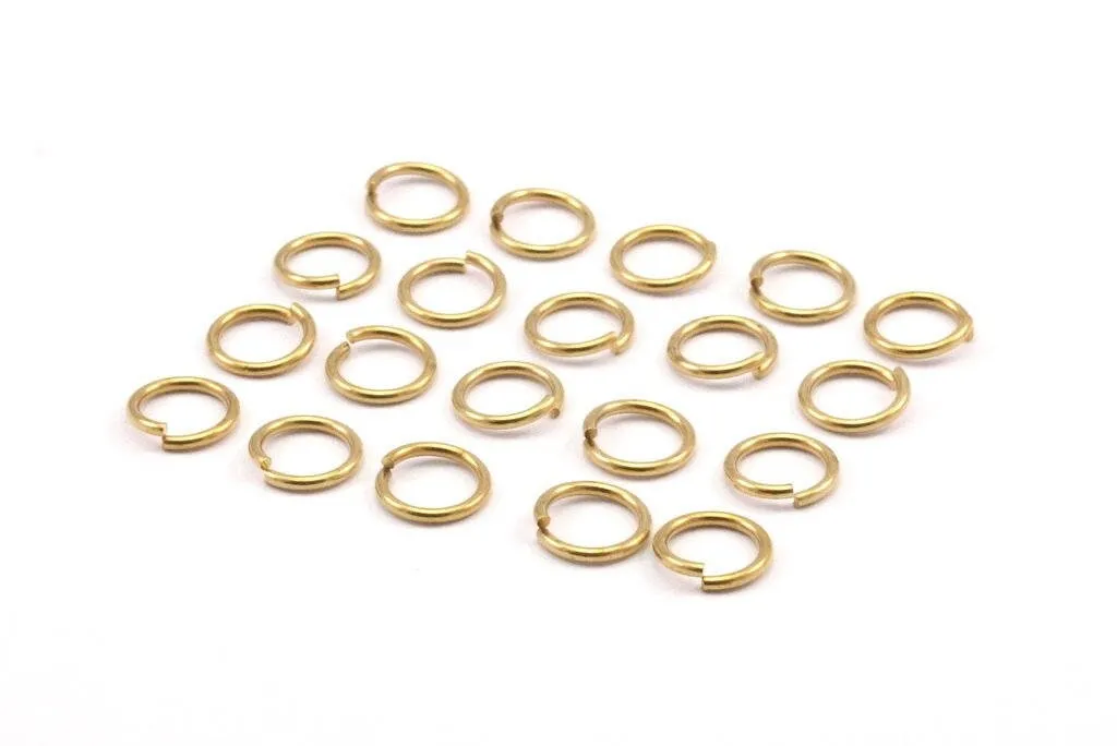 8mm Jump Ring - 100 Raw Brass Jump Rings (8mm) A0369