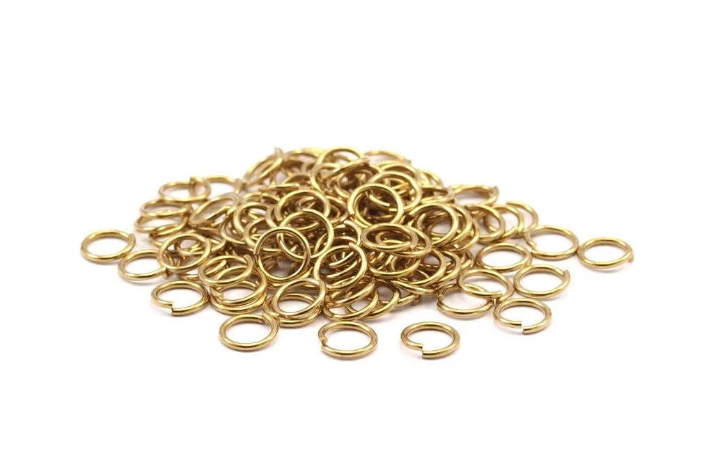 8mm Jump Ring - 100 Raw Brass Jump Rings (8mm) A0369