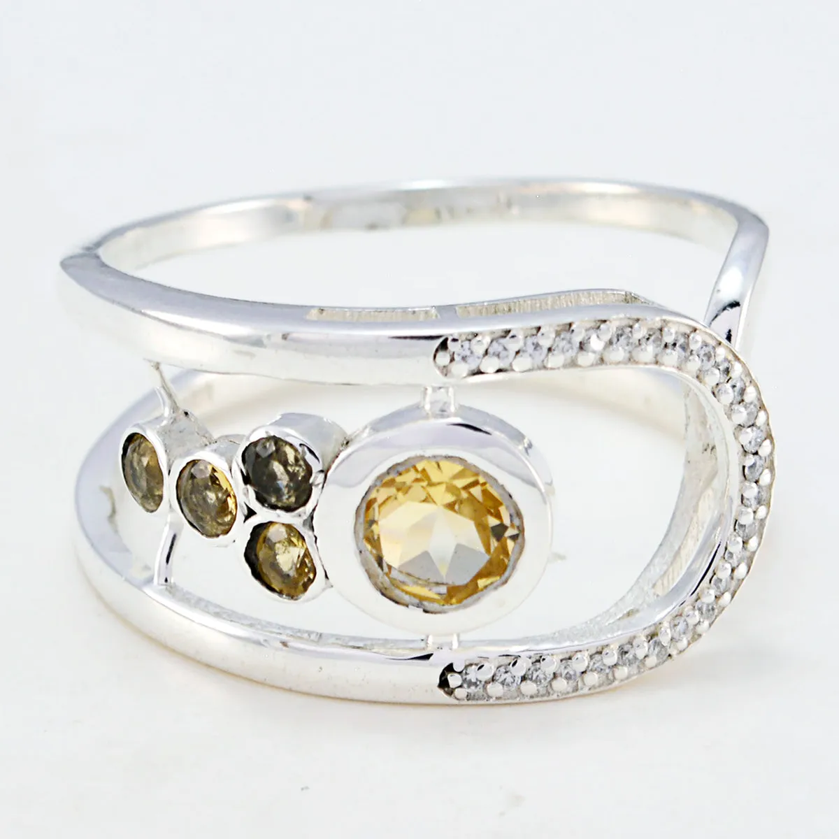 Adorable Gemstone Citrine 925 Sterling Silver Rings Valentine'S Day