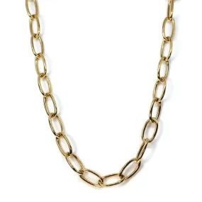 AFJ Gold Collection - Oval Link Chain Necklace, Yellow Gold