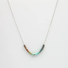 African Turquoise Adjustable Slide Chain Gemstone Necklace