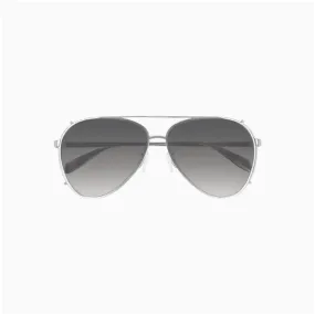 Alexander Mcqueen Grey Silver Metal Sunglasses