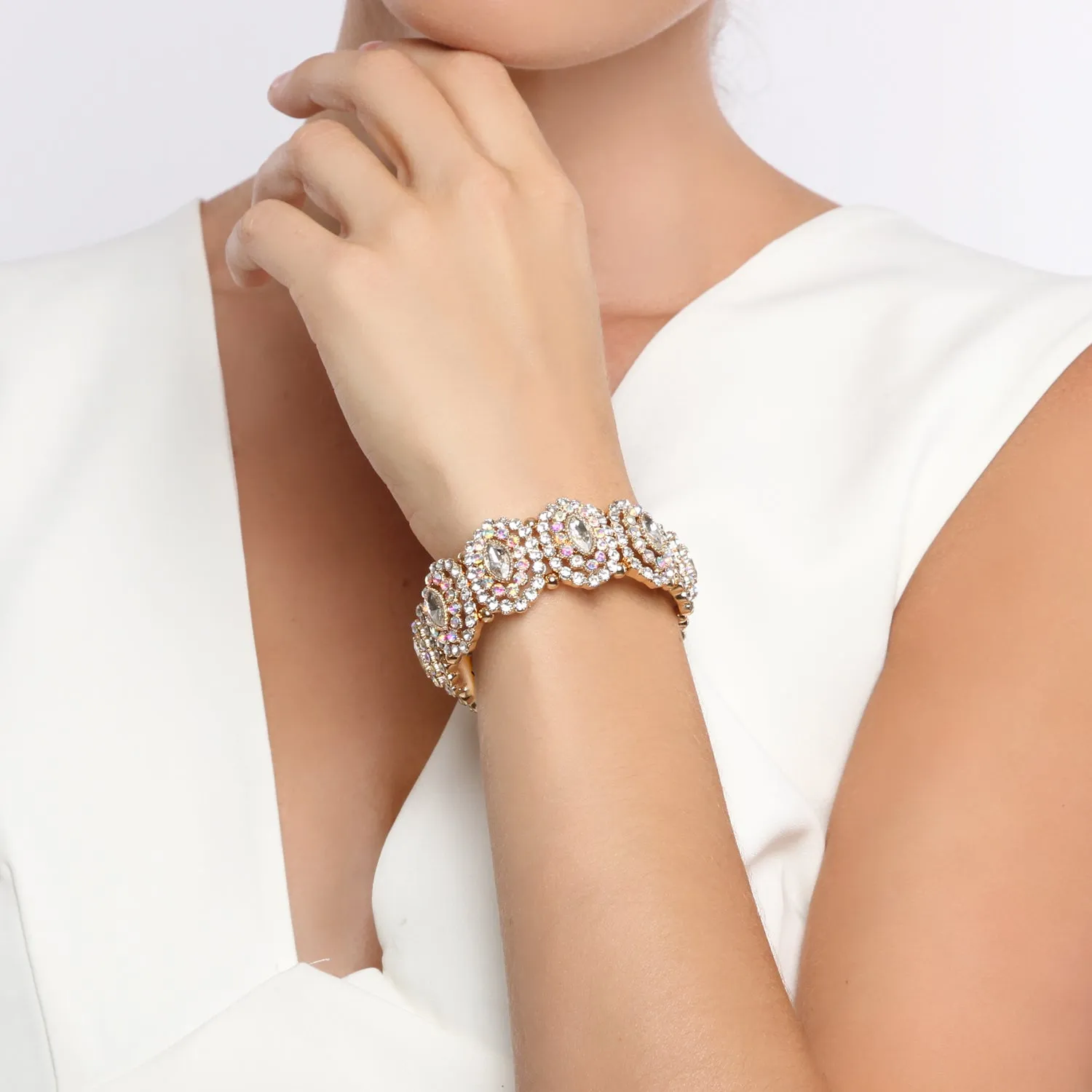 Alina Marquise Halo Rhinestone Bracelet