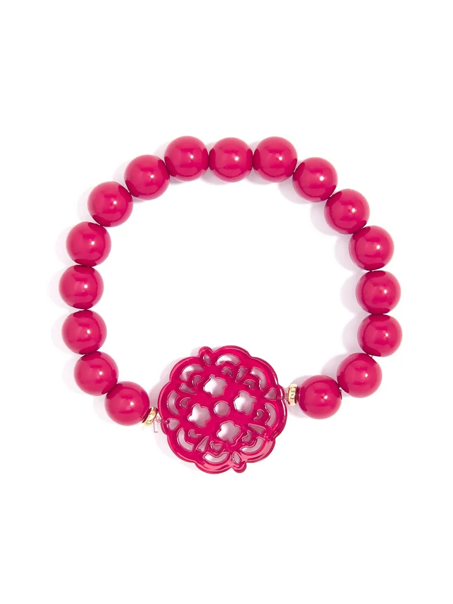 Allure Resin Charm Beaded Bracelet - Available in 13 Colors