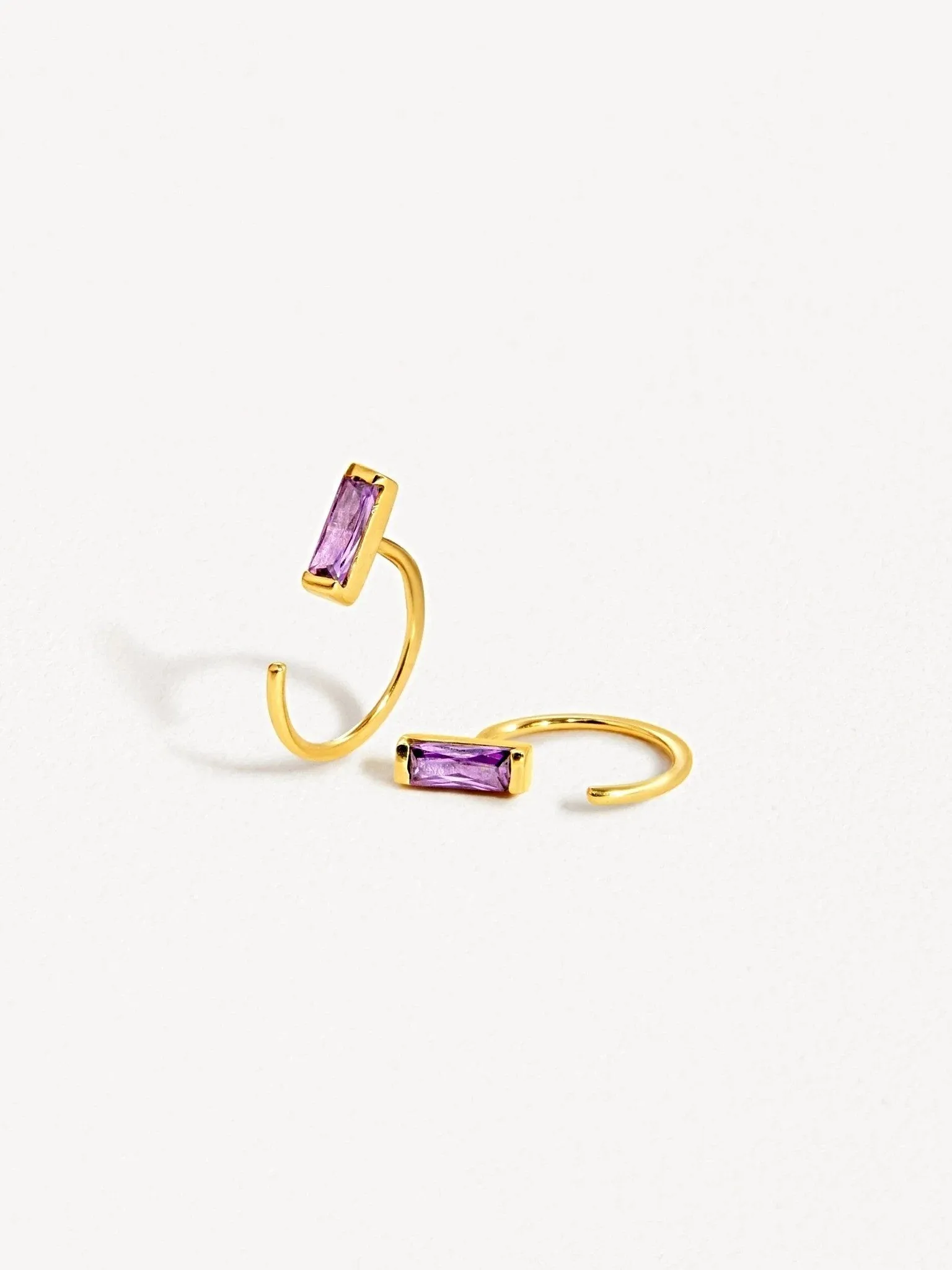 Amethyst Huggie Earrings