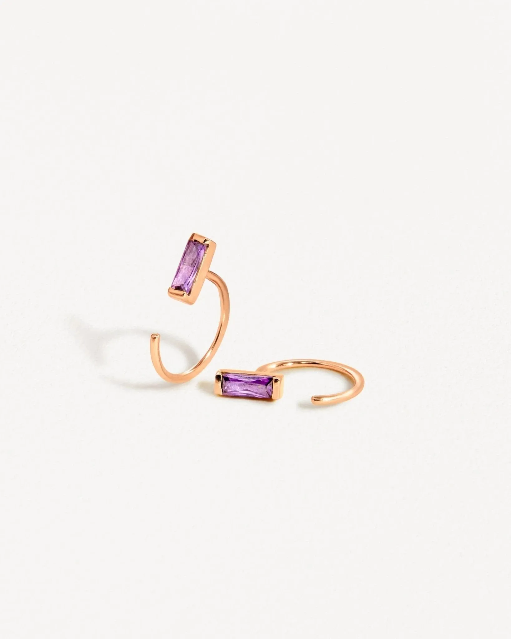 Amethyst Huggie Earrings