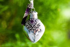 Amethyst Sterling Silver Heart Necklace