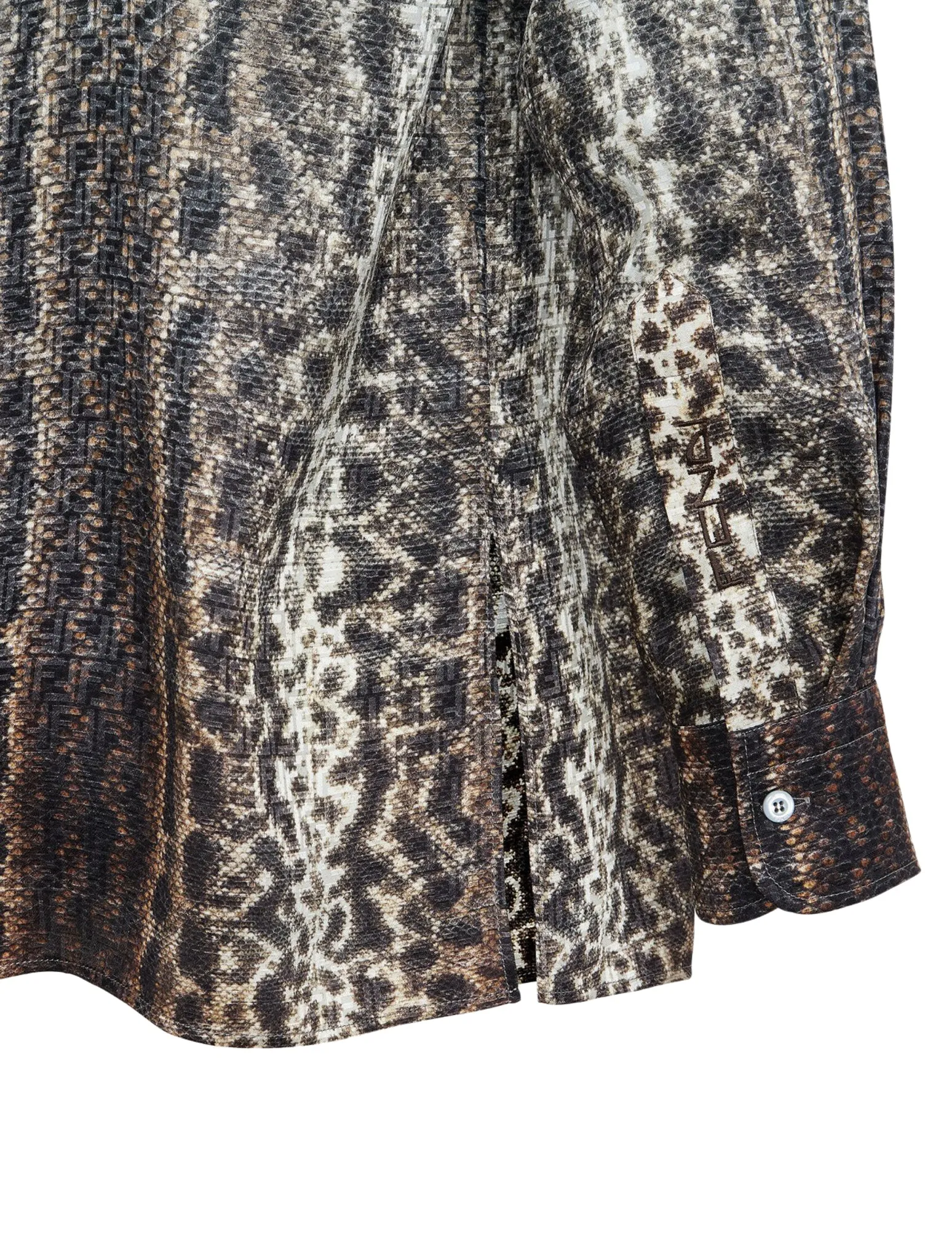 Animalier light blue silk shirt