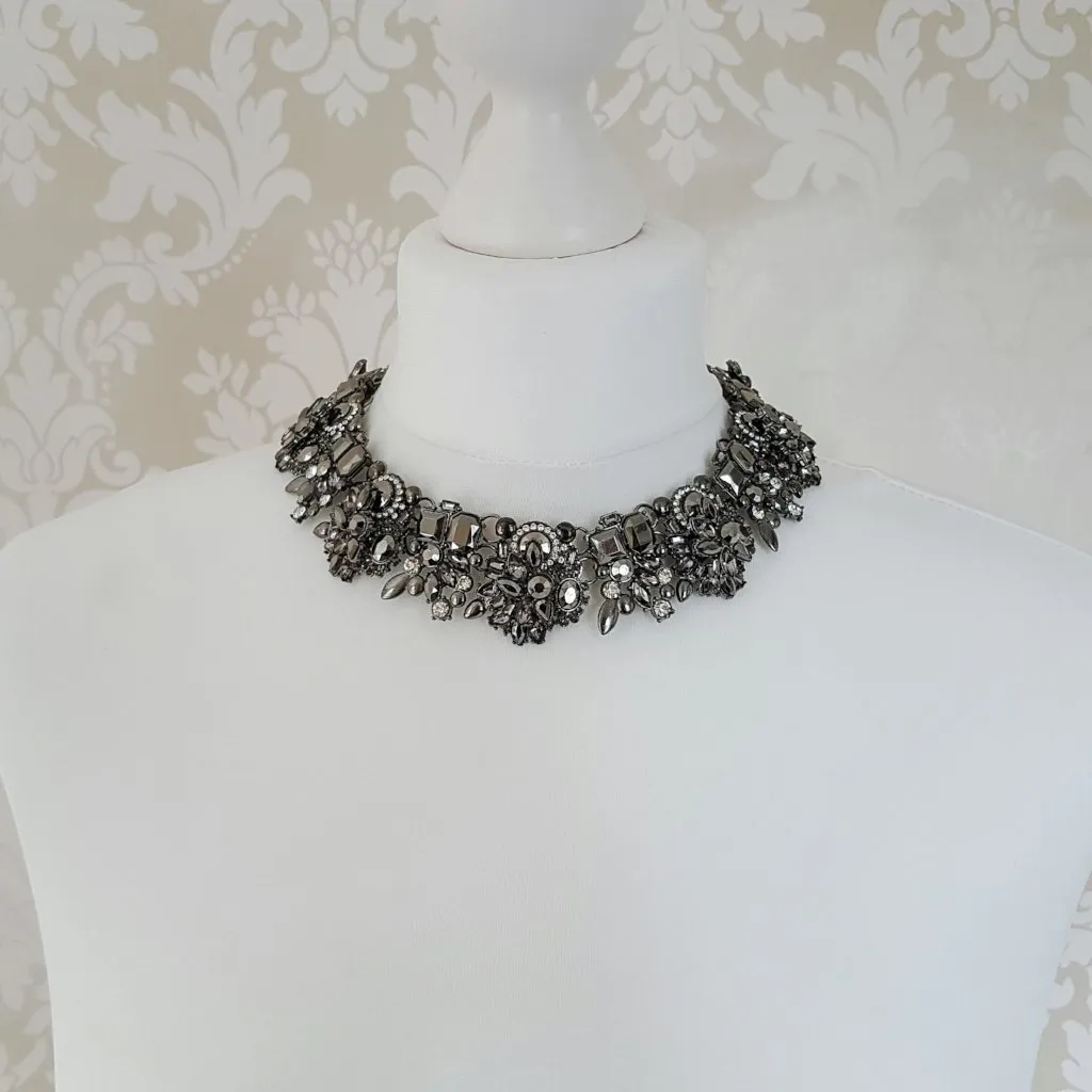 ANOIR Graphite Grey Statement Necklace