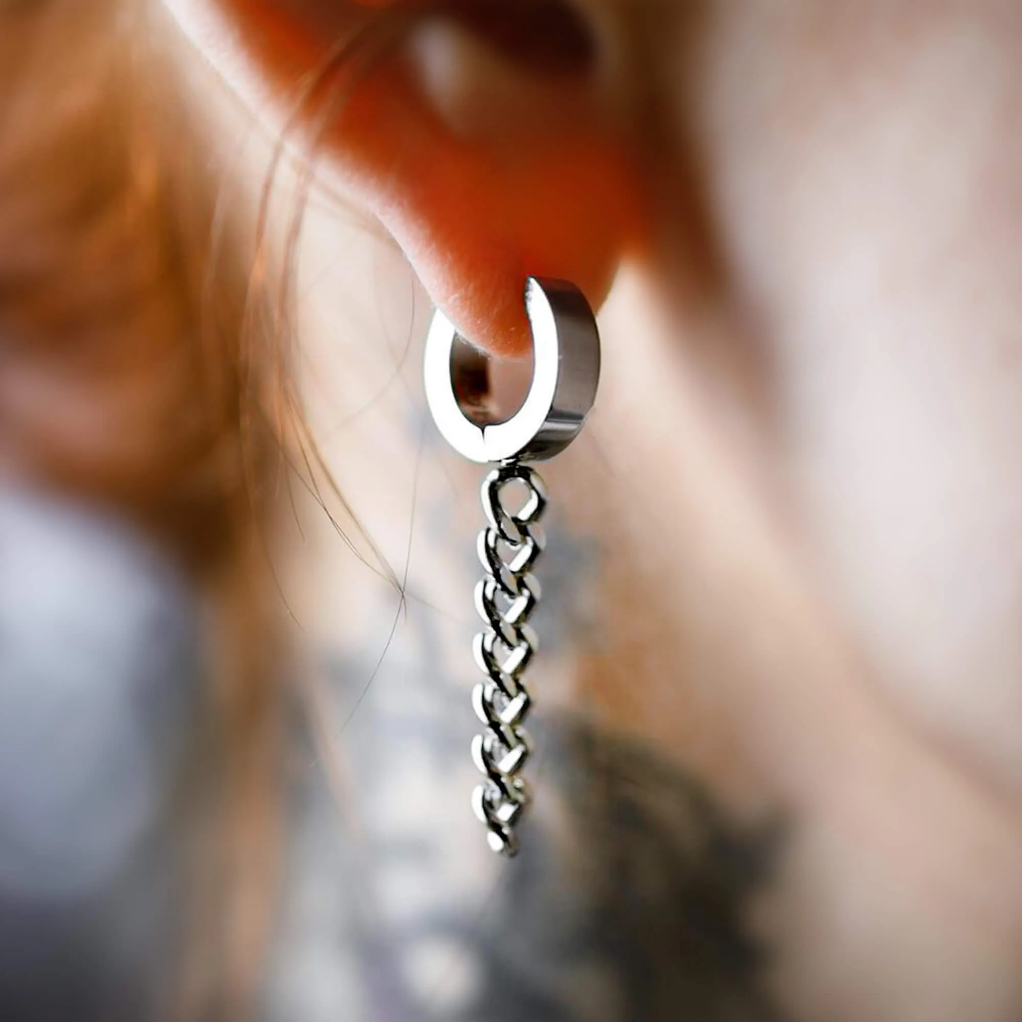 Axel Chain Huggie Earrings