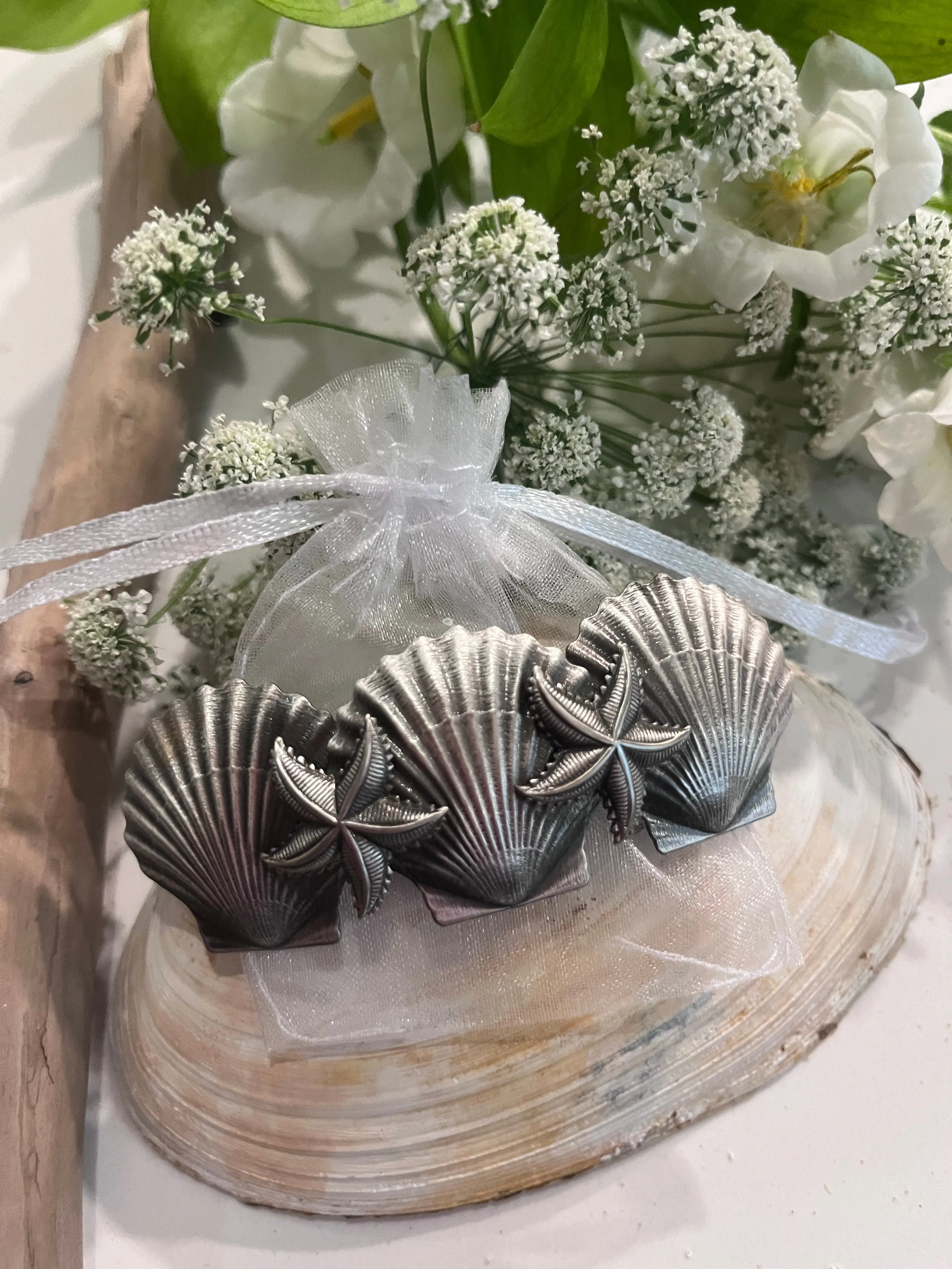 Beach Side Pewter Hair Clips