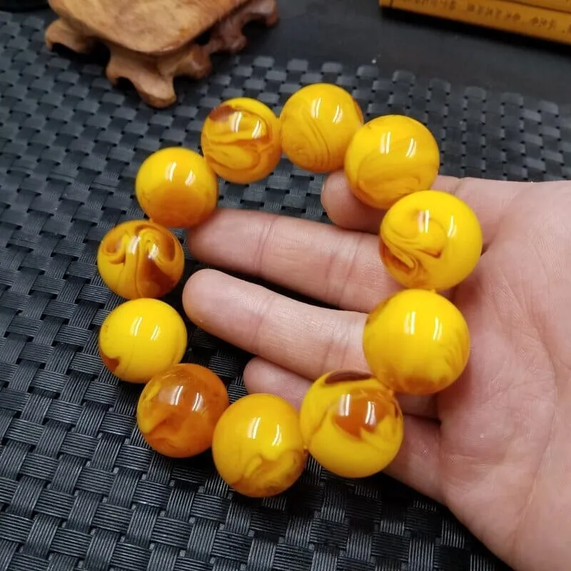 Big Amber Beaded Bracelet