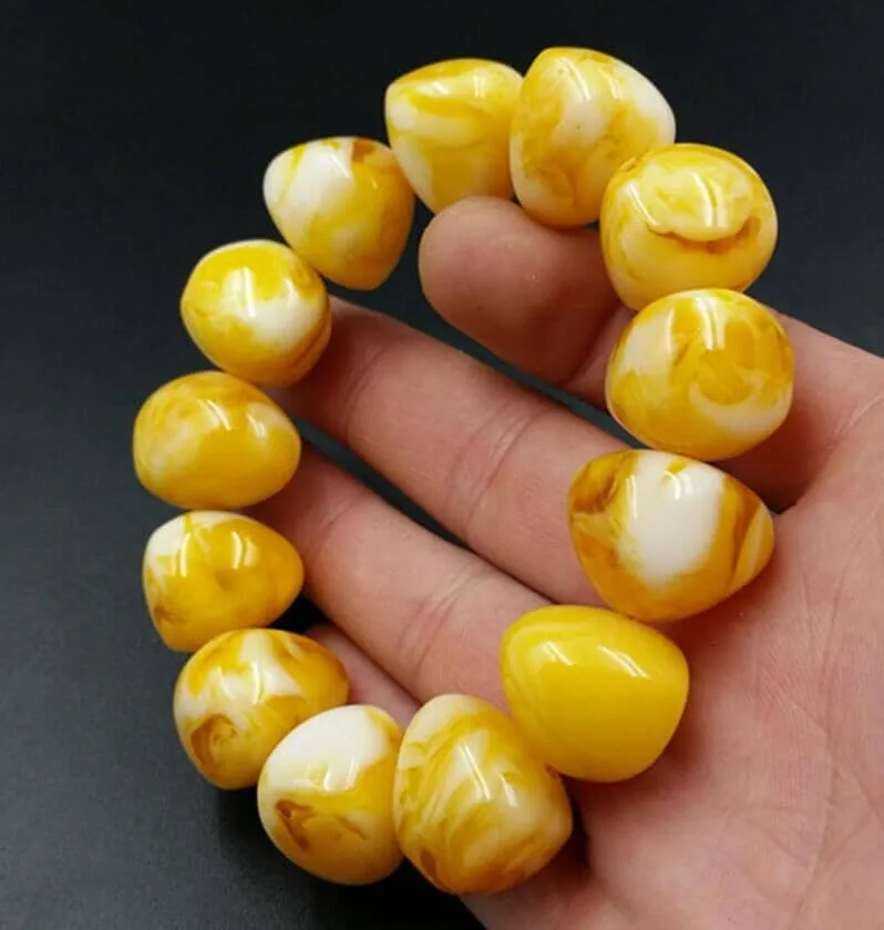 Big Amber Beaded Bracelet