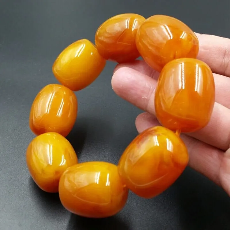 Big Amber Beaded Bracelet