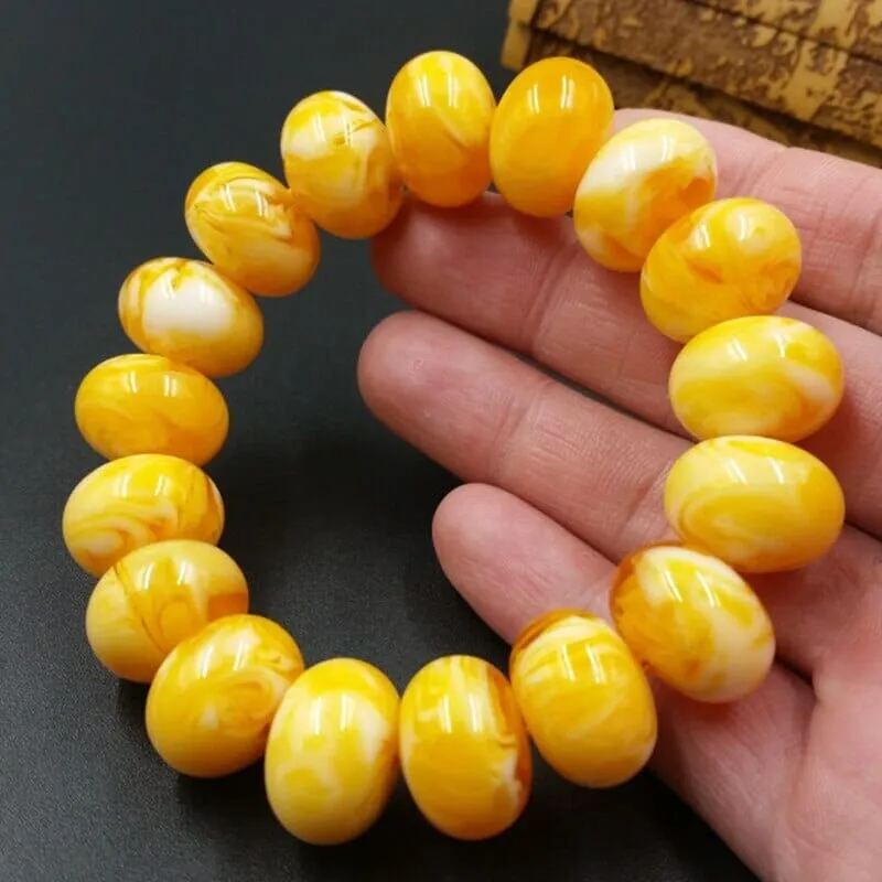 Big Amber Beaded Bracelet