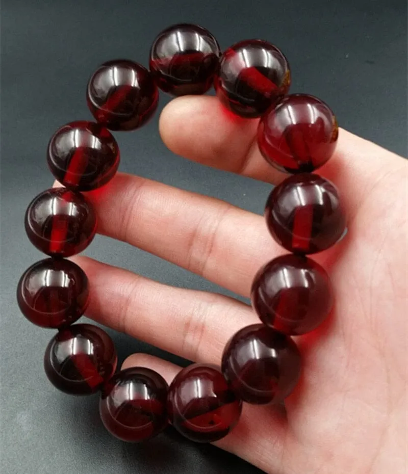 Big Amber Beaded Bracelet