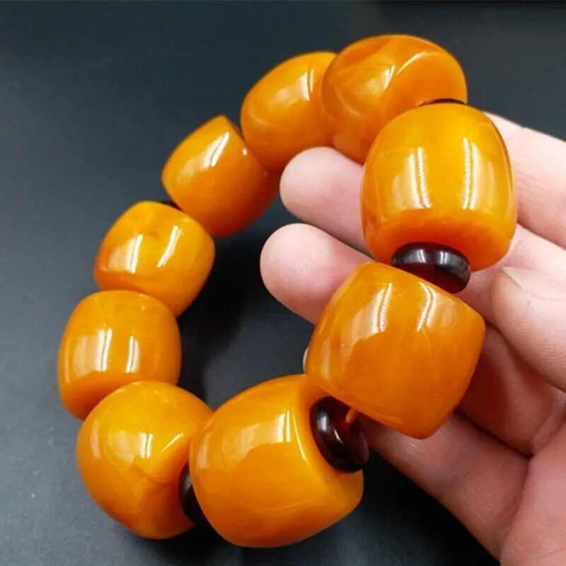 Big Amber Beaded Bracelet