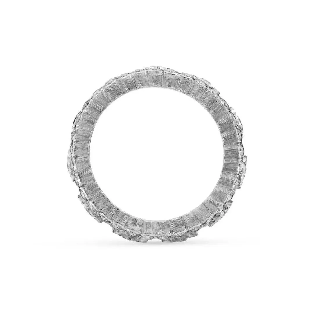 Buccellati - Eternelle Ghirlanda - Band Ring with Diamonds, 18k White Gold