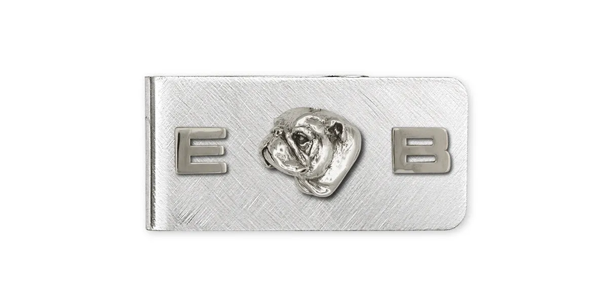 Bulldog Money Clip Jewelry Sterling Silver Handmade Dog Money Clip BD5-MC