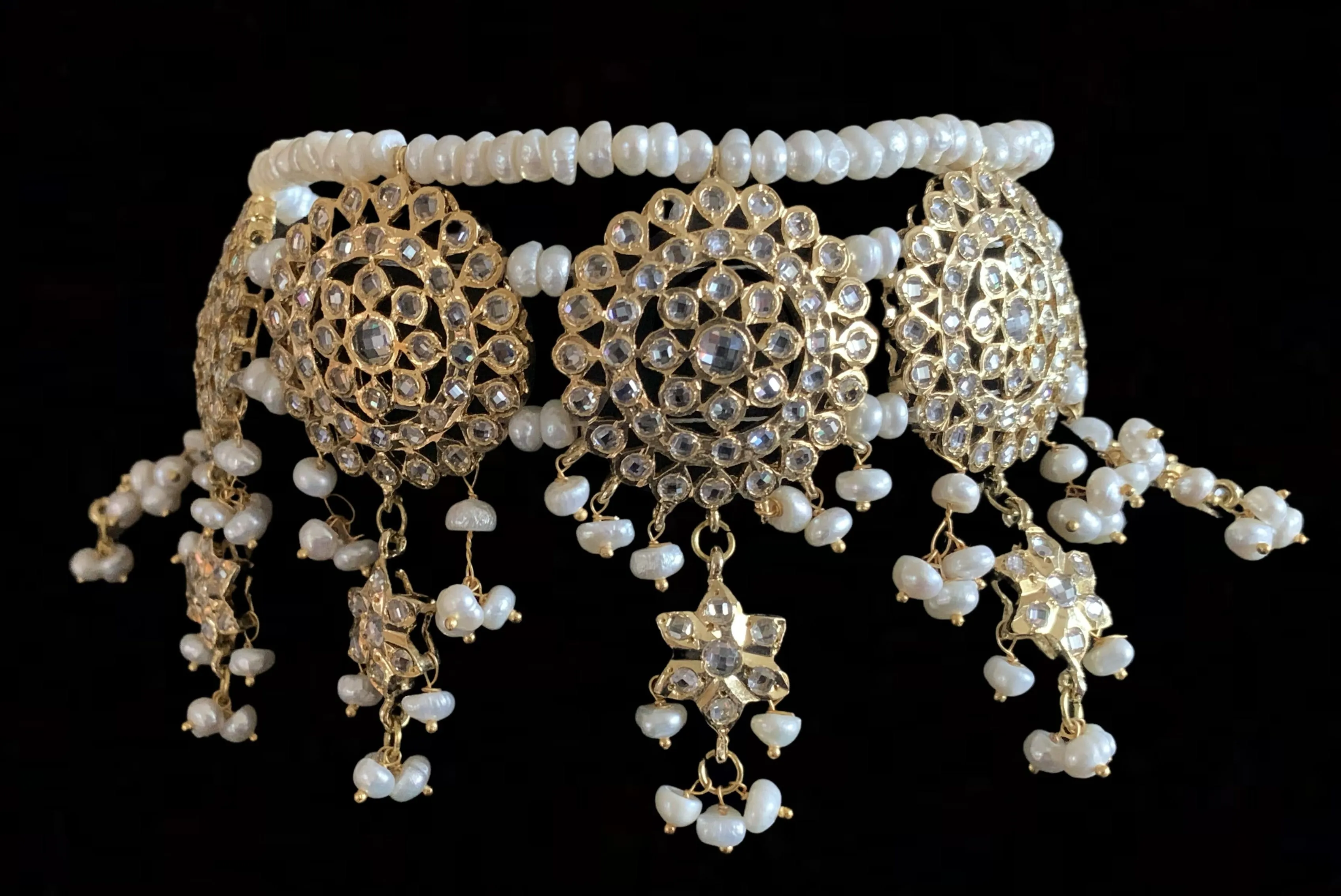 C38 Mala hyderabadi freshwater pearl choker with earrings ( READY TO SHIP )