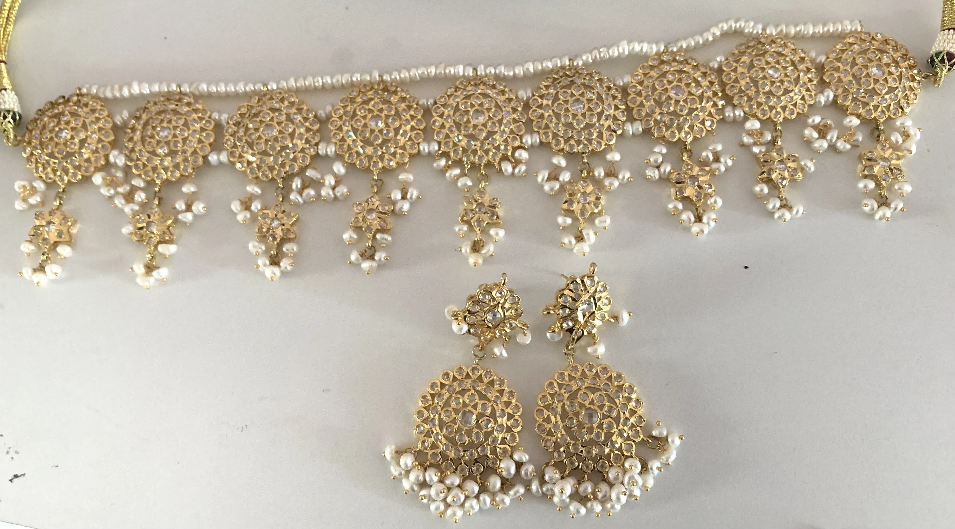 C38 Mala hyderabadi freshwater pearl choker with earrings ( READY TO SHIP )