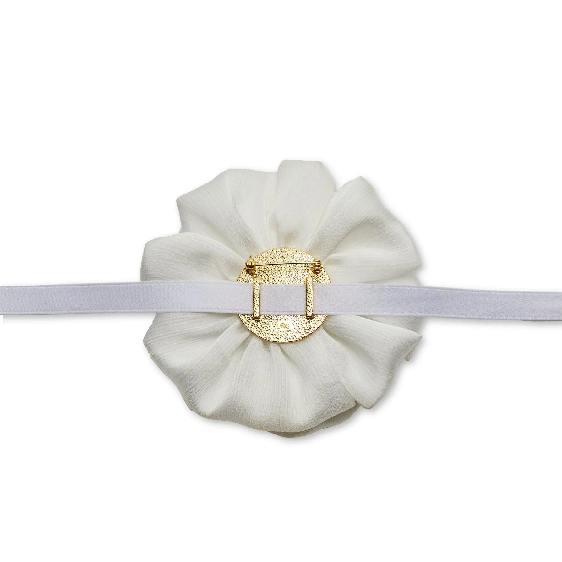 CHALK SILK GARDENIA RIBBON CHOKER