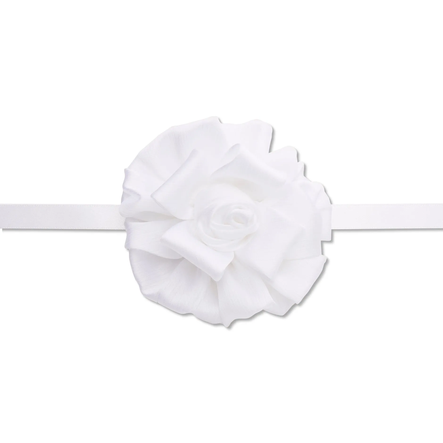 CHALK SILK GARDENIA RIBBON CHOKER