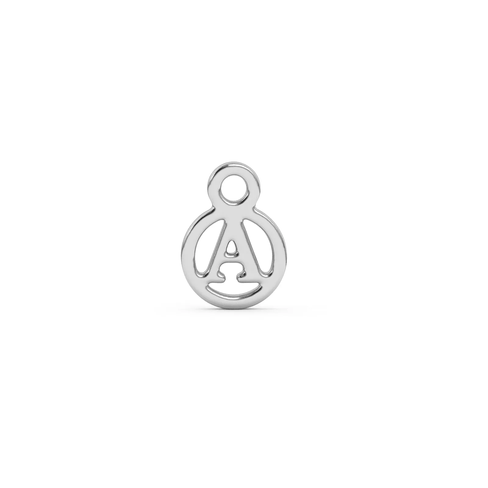 Circle Initial Charm - A | Sterling Silver